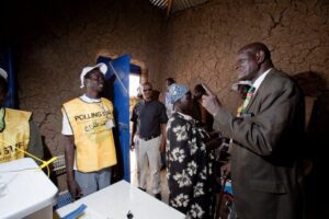 Peter Adwok Nyaba votes in referendum 9th of jan 2011