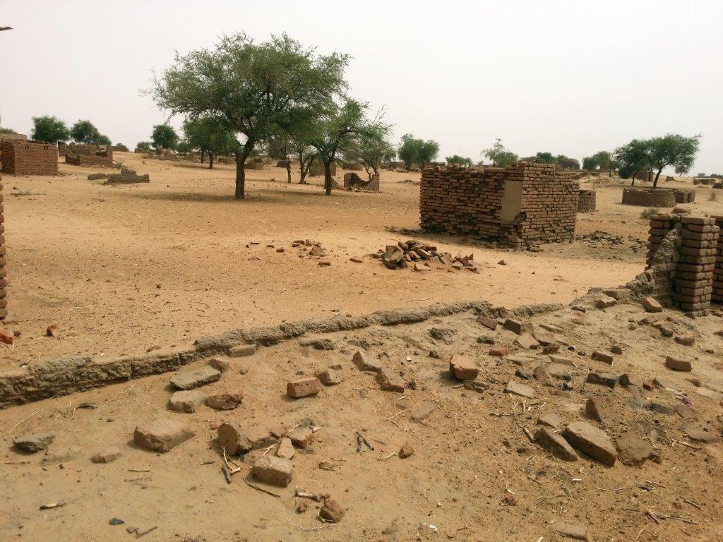 destroyed village in Darfur